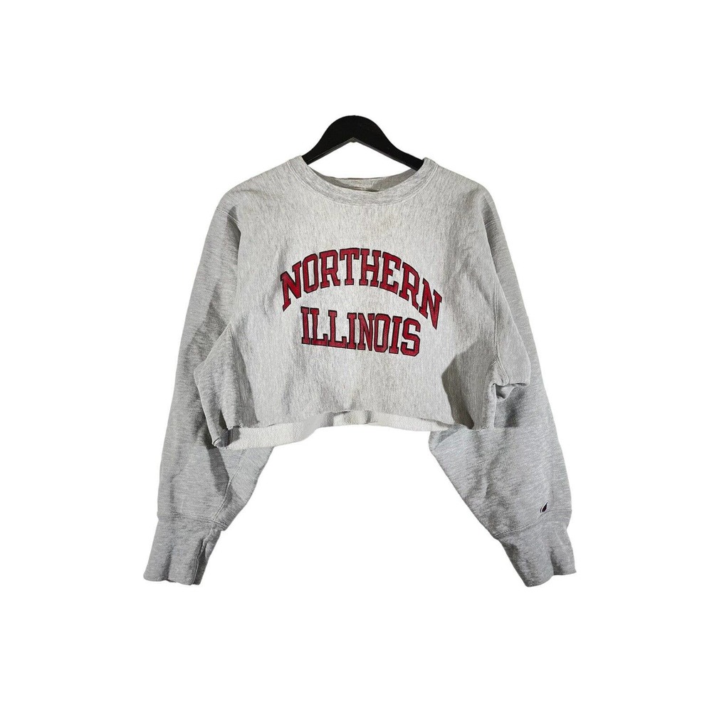 Vintage 1980s Northern Illinois Champion Reverse Weave Sweatshirt L DIY Cut Off